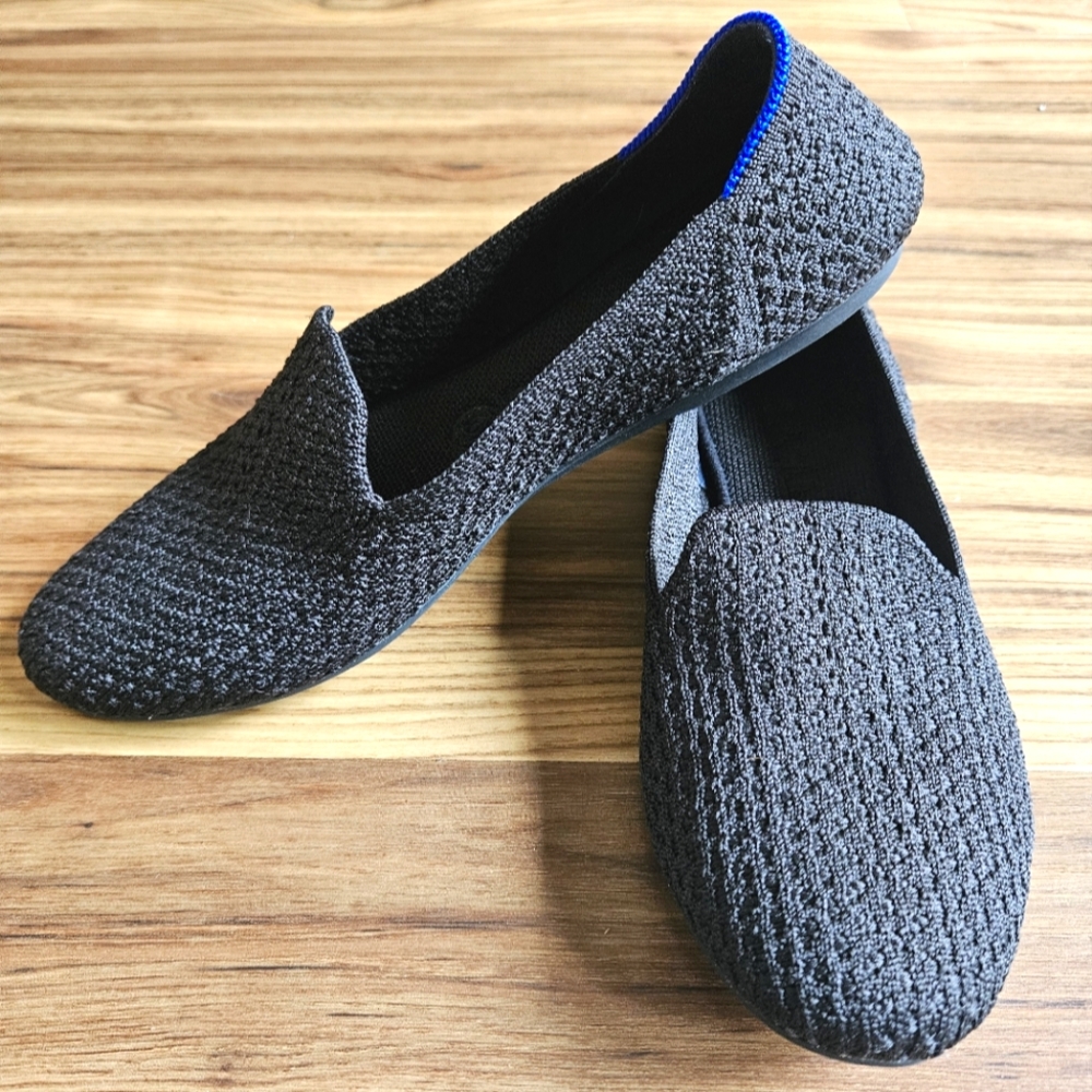 Rothy's The Loafer Textured Black Flats 8.5W